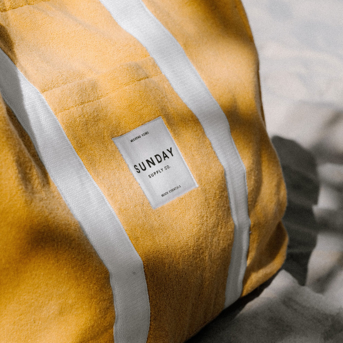 Golden Towelling Beach Bag